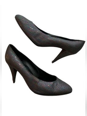 RARE VINTAGE Metallic Striped Pumps